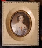Antieke Miniatuur Portret Dame, Ophalen of Verzenden