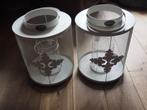 2 grote windlichten riverdale, Huis en Inrichting, Woonaccessoires | Kandelaars en Kaarsen, Ophalen, Gebruikt, Wit, Kandelaar