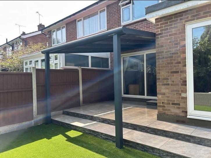 Aluminium Veranda Antraciet, Tuin en Terras, Overkappingen, Gebruikt, Veranda, Ophalen