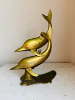 Vintage messing dolfijnen sculptuur beeld koper antiek, Antiek en Kunst, Antiek | Koper en Brons, Ophalen of Verzenden, Koper