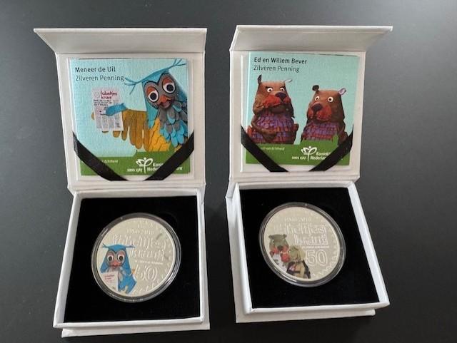 Fabeltjeskrant 50 jaar zilveren penning, Postzegels en Munten, Penningen en Medailles, Zilver, Nederland, Verzenden