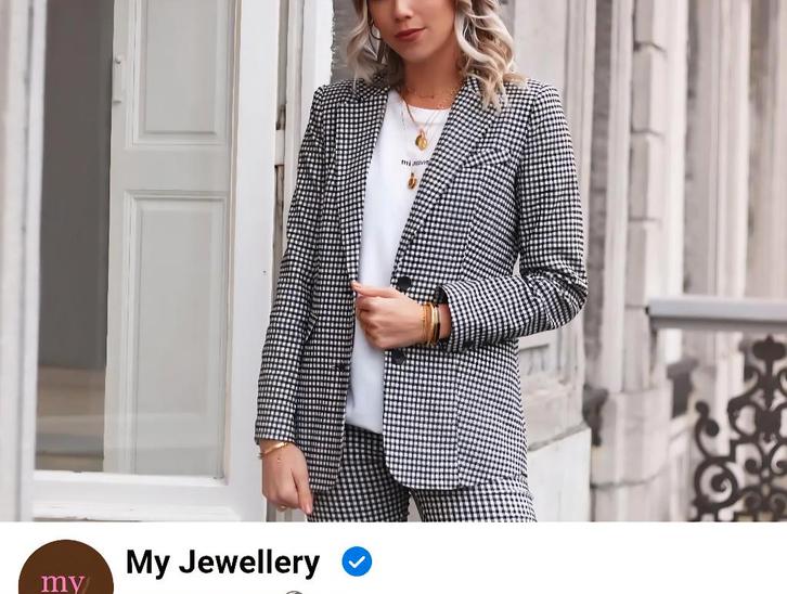 My Jewellery 2 delig pak, BB- ruitje, stretch stof, limited, Kleding | Dames, Jasjes, Kostuums en Pakken, Zo goed als nieuw, Kostuum of Pak