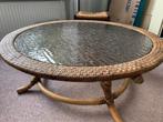 Manou Rotan Salontafel Vintage, Huis en Inrichting, Ophalen, Gebruikt, 100 tot 150 cm, Rond