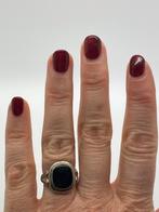 Z620 Prachtige zilveren ring met onyx maat 17,5, Sieraden, Tassen en Uiterlijk, Antieke sieraden, Ophalen of Verzenden, Zilver