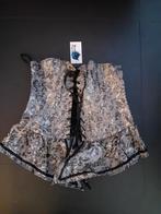 Corsage carnaval nieuw piraat zwart zilver maat 46 + hoed, Ophalen of Verzenden, Nieuw, Maat 46/48 (XL) of groter, Carnaval