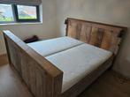 2 persoons steigerhouten bed 180/200, Ophalen, Eenpersoons, Bruin, Steigerhout