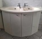 Wastafel kast met 2 wasbakken en kranen., Huis en Inrichting, Badkamer | Badkamermeubels, Ophalen, 25 tot 50 cm, 100 tot 150 cm