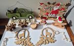 Div. Houten Kerst Decoratie, kerstman, rendieren, ster, auto, Diversen, Kerst, Ophalen of Verzenden, Zo goed als nieuw