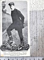 Fiets 1909: snelloper op 2 miniatuur fietsen, Verzenden, Voor 1940, Gebruikt, Overige onderwerpen