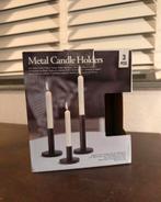Set van 3 metalen kandelaren - Nieuw in doos, Huis en Inrichting, Woonaccessoires | Kandelaars en Kaarsen, Zwart, Nieuw, Ophalen of Verzenden