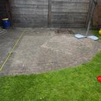 Gratis af te halen +/- 14 m2 tuinklinkers/cobblestones, Tuin en Terras, Ophalen, Gebruikt, Klinkers, 10 m² of meer