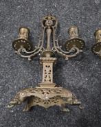 Paar antieke messing kandelaars Renaissance, Antiek en Kunst, Antiek | Kandelaars, Ophalen of Verzenden, Koper of Brons