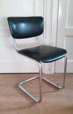 Vintage stoel zwart chroom buisframe chrome Gispen stijl, Gebruikt, Ophalen of Verzenden, Eén, Zwart