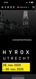 Hyrox Utrecht mens solo Saturday geen Flex ticket, Eén persoon