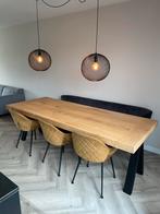 Eiken tafel Eettafelset 250x100 met stoelen, bank en lampen, Huis en Inrichting, Tafels | Eettafels, Ophalen, Gebruikt, Eikenhout