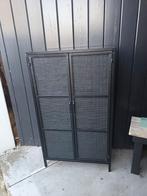 Metalen Kast met Rotan Deuren - Zwart - Groningen, Huis en Inrichting, Ophalen