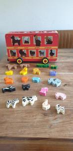 Houten dieren bus, Kinderen en Baby's, Speelgoed | Houten speelgoed, Ophalen of Verzenden, Gebruikt, Overige typen