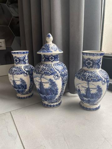 Delfts Bleau vazen 3 stuks - delfts blauw beschikbaar voor biedingen
