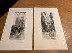2 etsen parijs van L Robin, Antiek en Kunst, Ophalen of Verzenden