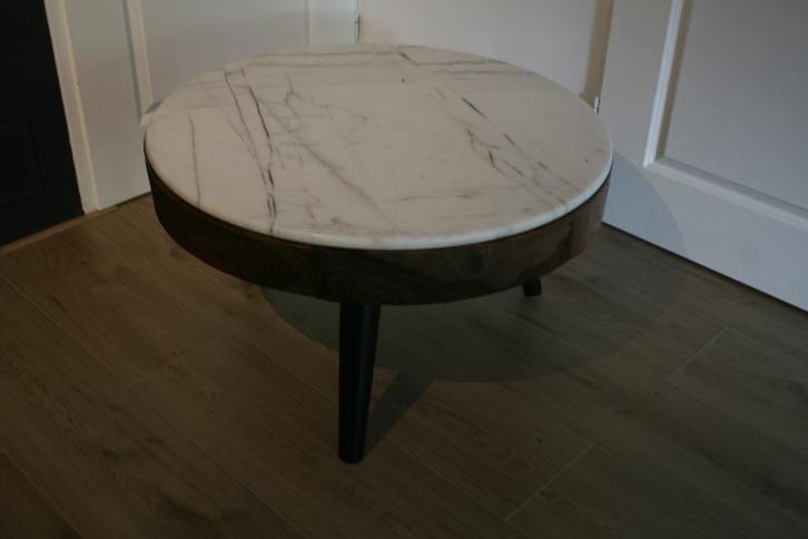 marmeren salontafel Japandi, Huis en Inrichting, Tafels | Salontafels, Zo goed als nieuw, Minder dan 50 cm, 50 tot 100 cm, 100 tot 150 cm