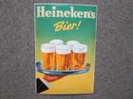 HEINEKEN BIER EMAILLE RECLAMEBORD, Verzamelen, Biermerken, Ophalen, Zo goed als nieuw, Reclamebord, Plaat of Schild, Heineken