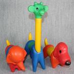 tupperware vintage dieren speelset giraf olifant hond speelg, Kinderen en Baby's, Speelgoed | Babyspeelgoed, Overige typen, Gebruikt
