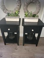 2 schitterende mat zwarte hoge Franse nachtkastjes, Ophalen, Minder dan 45 cm, Nieuw, 55 tot 70 cm