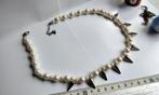 Choker Gouden Metaal Parels ketting + Punk Goth, Sieraden, Tassen en Uiterlijk, Kettingen, Verstelbaar, Wit, Nieuw, Ophalen of Verzenden