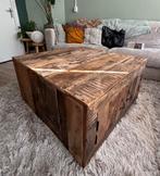 Robuste salontafel gemaakt van sloophout 90x90cm, Ophalen, 50 tot 100 cm, Rustiek, Vierkant