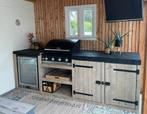 Houten buitenkeuken gas bbq koelkast mancave steigerhout, Ophalen of Verzenden, Nieuw, Gas, Vrijstaand