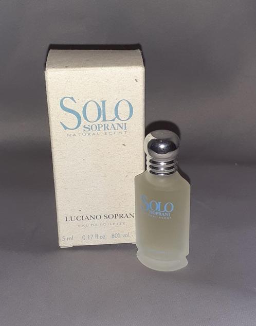 Volle parfum mini Soprani solo + Doosje, Verzamelen, Parfumverzamelingen, Zo goed als nieuw, Miniatuur, Gevuld, Ophalen of Verzenden