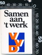 Sticker: VVD - Samen aan het werk, Verzamelen, Stickers, Ophalen of Verzenden, Zo goed als nieuw, Bedrijf of Vereniging