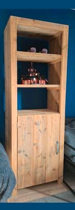 Steigerhouten kast met deur en planken, Huis en Inrichting, Kasten | Boekenkasten, Ophalen, 50 tot 100 cm, 25 tot 50 cm, Overige houtsoorten