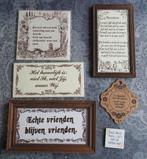 5 vintage wandtegels met spreuken / teksten er op, Ophalen of Verzenden, Gebruikt