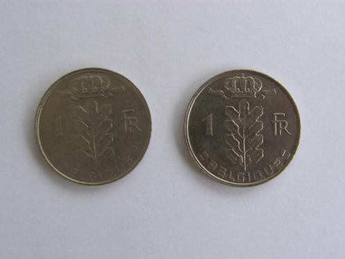 België / Belgique: 1 Franc / Belgische Franc; 1979 en 1980, Postzegels en Munten, Munten | België, Losse munt, Ophalen of Verzenden