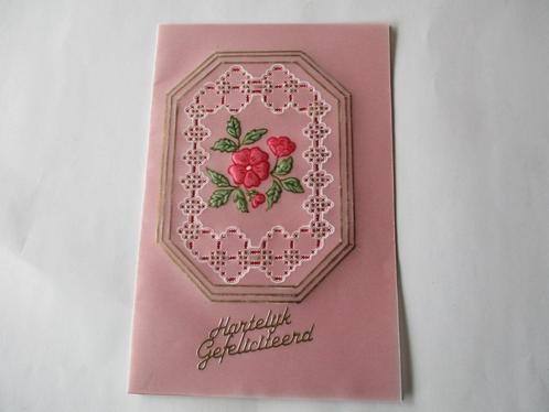 nr 41 pergamano felicitatie kaart, Hobby en Vrije tijd, Kaarten | Zelfgemaakt, Nieuw, Overige thema's, Ophalen of Verzenden