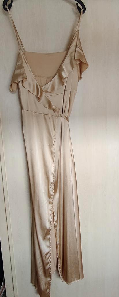 Gouden Overslagjurk Shein XL, Kleding | Dames, Gelegenheidskleding, Zo goed als nieuw, Galajurk, Maat 46/48 (XL) of groter, Overige kleuren