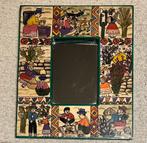 Handbeschilderd spiegel Artes de Saraua volkskunst jaren ‘60, Antiek en Kunst, Antiek | Spiegels, Ophalen of Verzenden, Rechthoekig