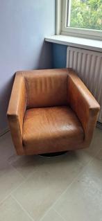 Leren Cognac Fauteuil, Ophalen, Zo goed als nieuw