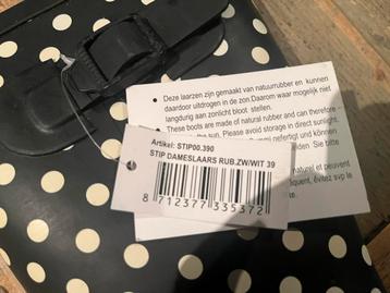 Stip Dameslaars Rub. Zwart/Wit - Maat 39 beschikbaar voor biedingen