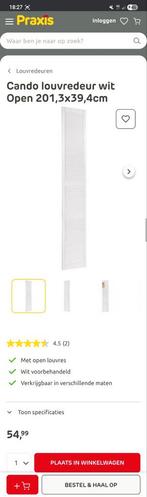 Praxis louvredeur wit - Goede staat, Ophalen, Minder dan 80 cm, Binnendeur, Zo goed als nieuw