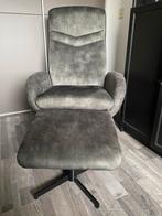 Goossens Mentha fauteuil met hocker, Ophalen, Zo goed als nieuw, Stof, 75 tot 100 cm