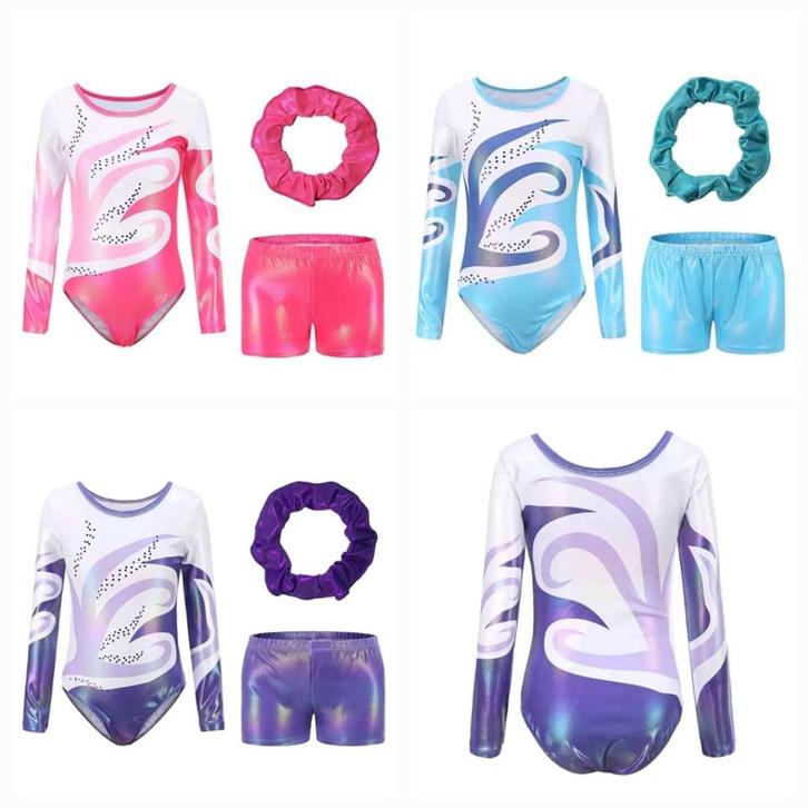 Turnpakje + turnbroekje wit 122 128 134 140 146 152, Sport en Fitness, Turnen, Nieuw, Turnpak(je), Kindermaat 122 t/m 140, Wit