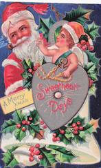 Fantasie KERSTMAN met 'hartje' FRAAI, Ophalen of Verzenden, 1920 tot 1940, Ongelopen, Overige thema's