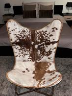Koeienhuid stoel, Huis en Inrichting, Stoelen, Ophalen, Bruin, Leer, Eén