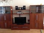 Mooie bruine kast met tv-meubel, modulair, goede staat!, Ophalen, Gebruikt, Glas, Minder dan 150 cm