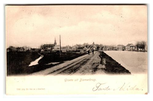 Diemen, Groete uit Diemerbrug, Verzamelen, Ansichtkaarten | Nederland, Gelopen, Noord-Holland, Voor 1920, Verzenden