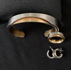 Te koop, set RVS armband, ring en oorbellen, 18 tot 19, IJzer of Staal, Ophalen of Verzenden, Zo goed als nieuw