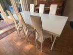 Design eettafel compleet met stoelen, Ophalen, Zo goed als nieuw