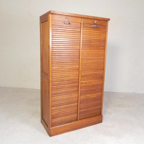 Eiken rolluikkast met 2 luiken, 150 cm hoog, Antiek en Kunst, Curiosa en Brocante, Ophalen of Verzenden
